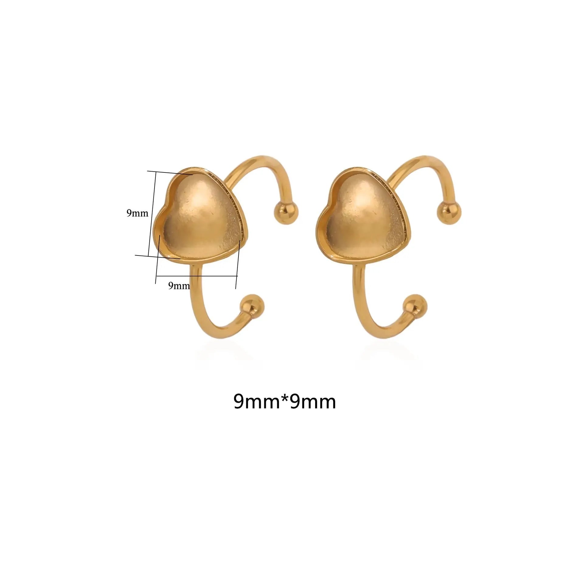 Golden electroplated stainless steel ring setting for DIY jewellery making in totem pattern design