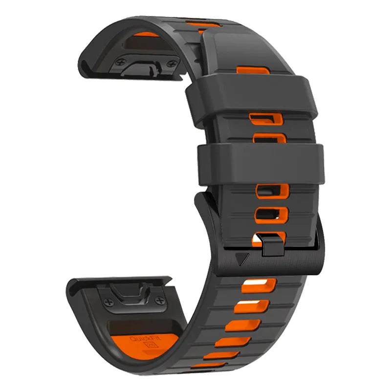 Fenix 87pro6 two-colour quick release silicone watch strap in multiple colour options for Garmin Fenix models.