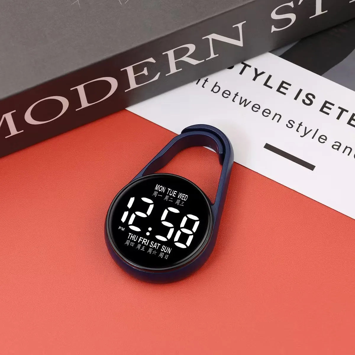 Digital LED wristwatch with luminous display and plastic strap in various colour options