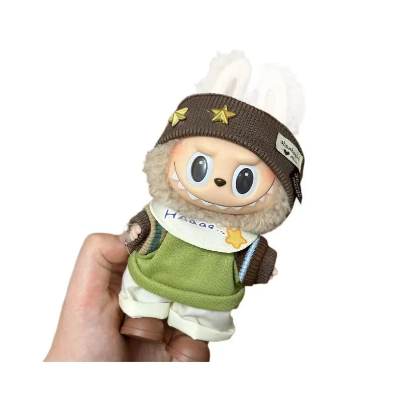 A plastic doll costume outfit for a 17cm tall vinyl figurine on a white background.