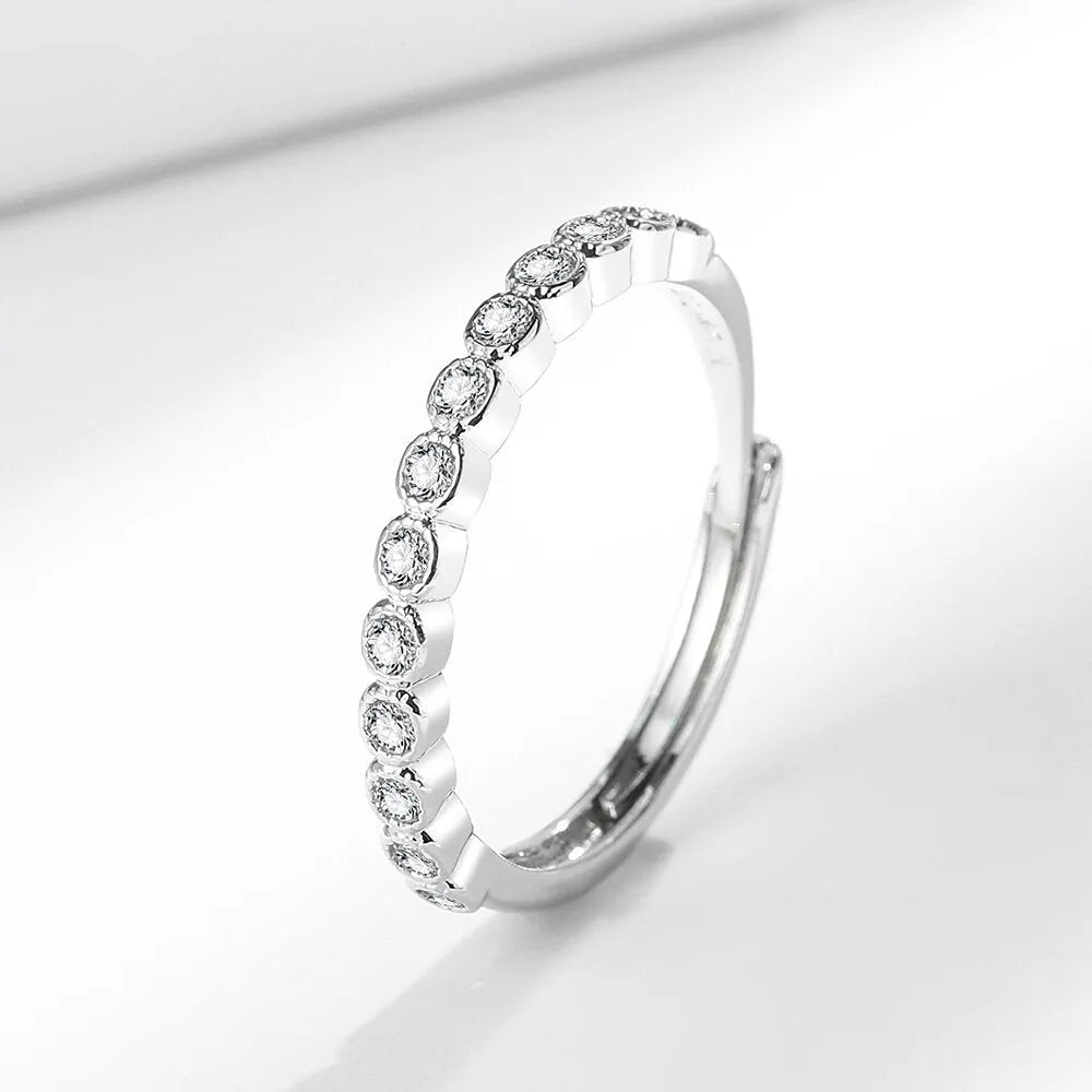 Open mouth copper ring with diamond tail shape in white gold and yellow gold colour options