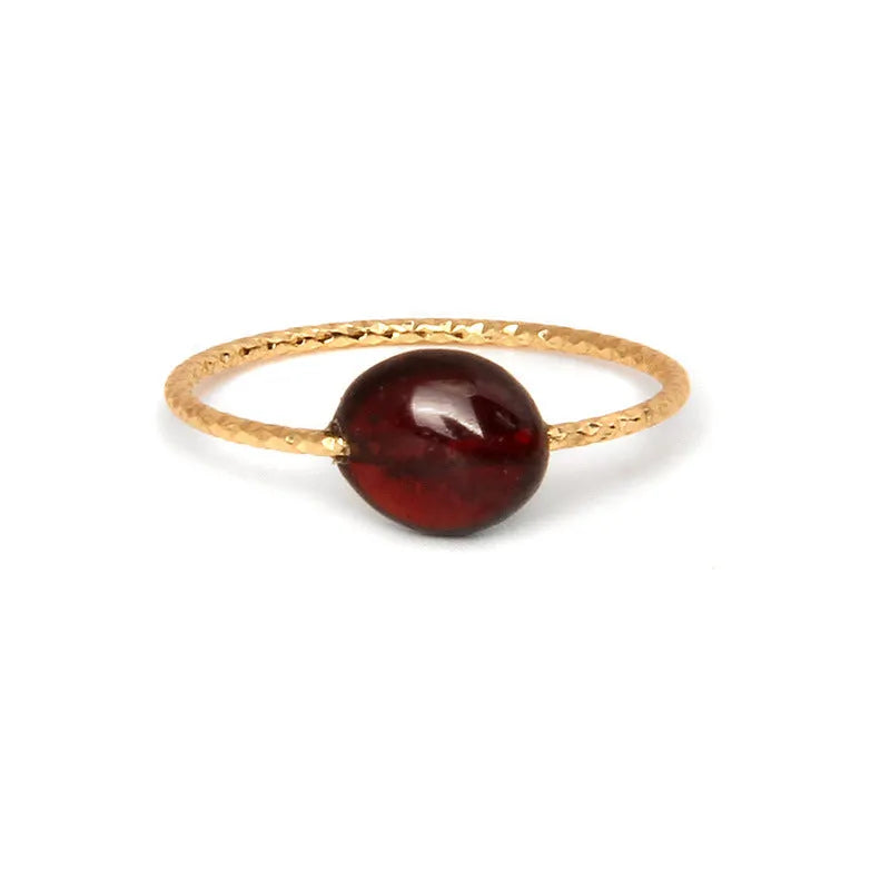 Original geometric design women's agate ring shown in one of eight available colour variants.