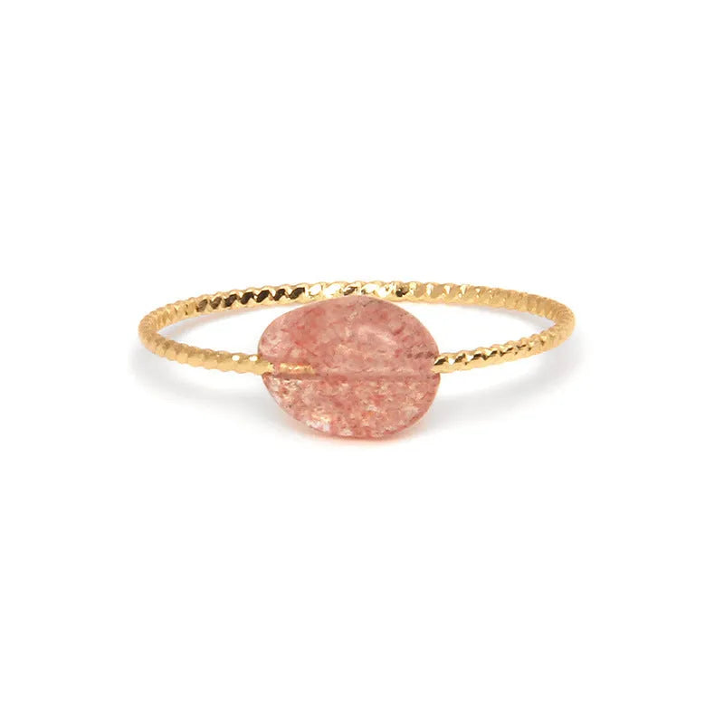 Original geometric design women's agate ring shown in one of eight available colour variants.