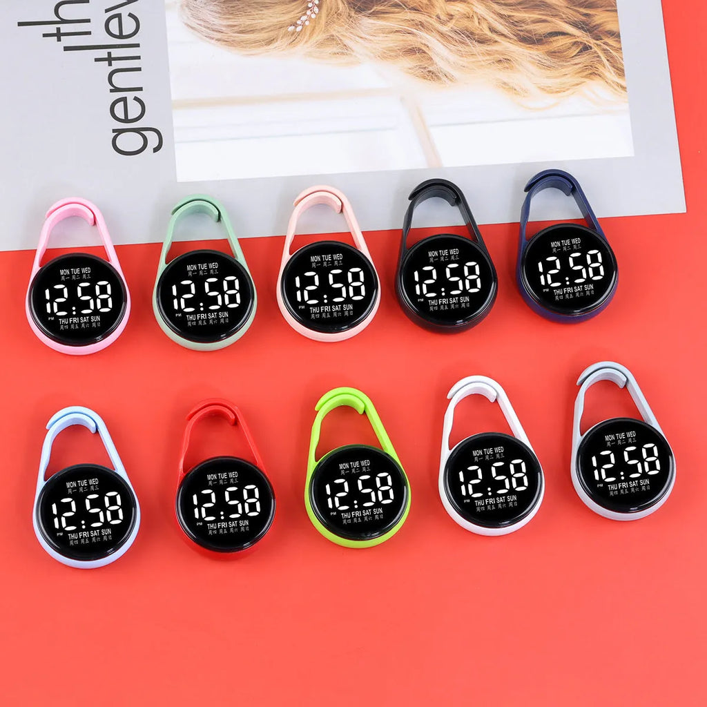 Digital LED wristwatch with luminous display and plastic strap in various colour options