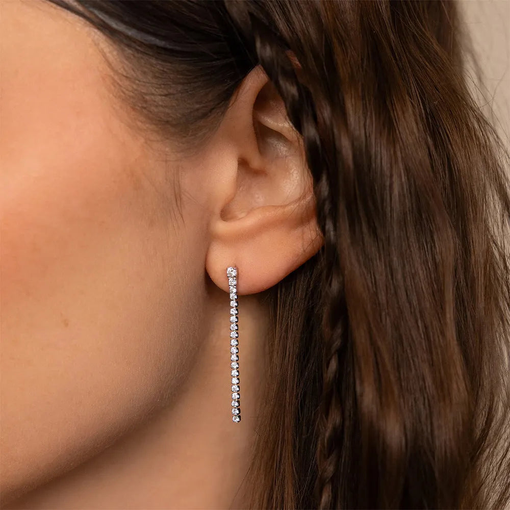 Women's geometric line earrings with Chinese style elements in stainless steel gold or steel colour