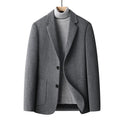 Men's slim fit wool suit jacket in grey colour for autumn and winter leisure wear