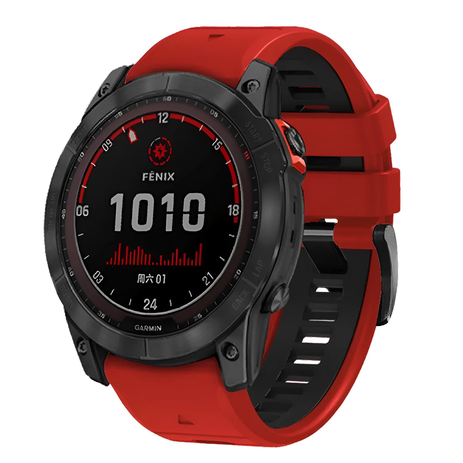 Fenix 87pro6 two-colour quick release silicone watch strap in multiple colour options for Garmin Fenix models.
