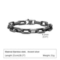 Titanium steel men's bracelet with square chain design in electroplated finish