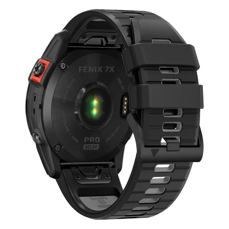 Fenix 87pro6 two-colour quick release silicone watch strap in multiple colour options for Garmin Fenix models.