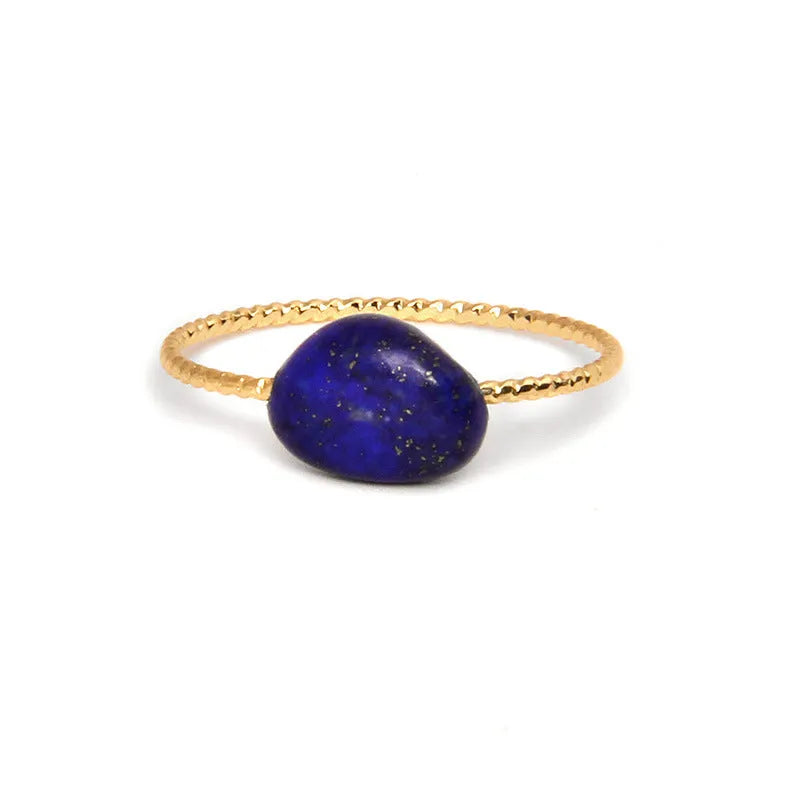 Original geometric design women's agate ring shown in one of eight available colour variants.