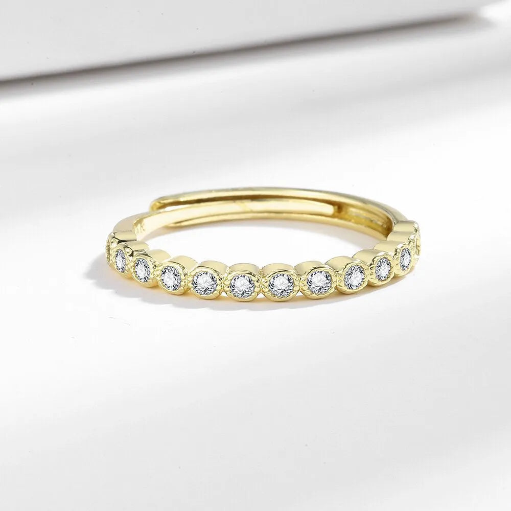 Open mouth copper ring with diamond tail shape in white gold and yellow gold colour options