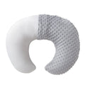 Nursing pillow with milk spill prevention feature in pink, yellow, grey, or light blue colours