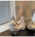Women's soft PU fashion backpack in black, milky white, silver or blue colours