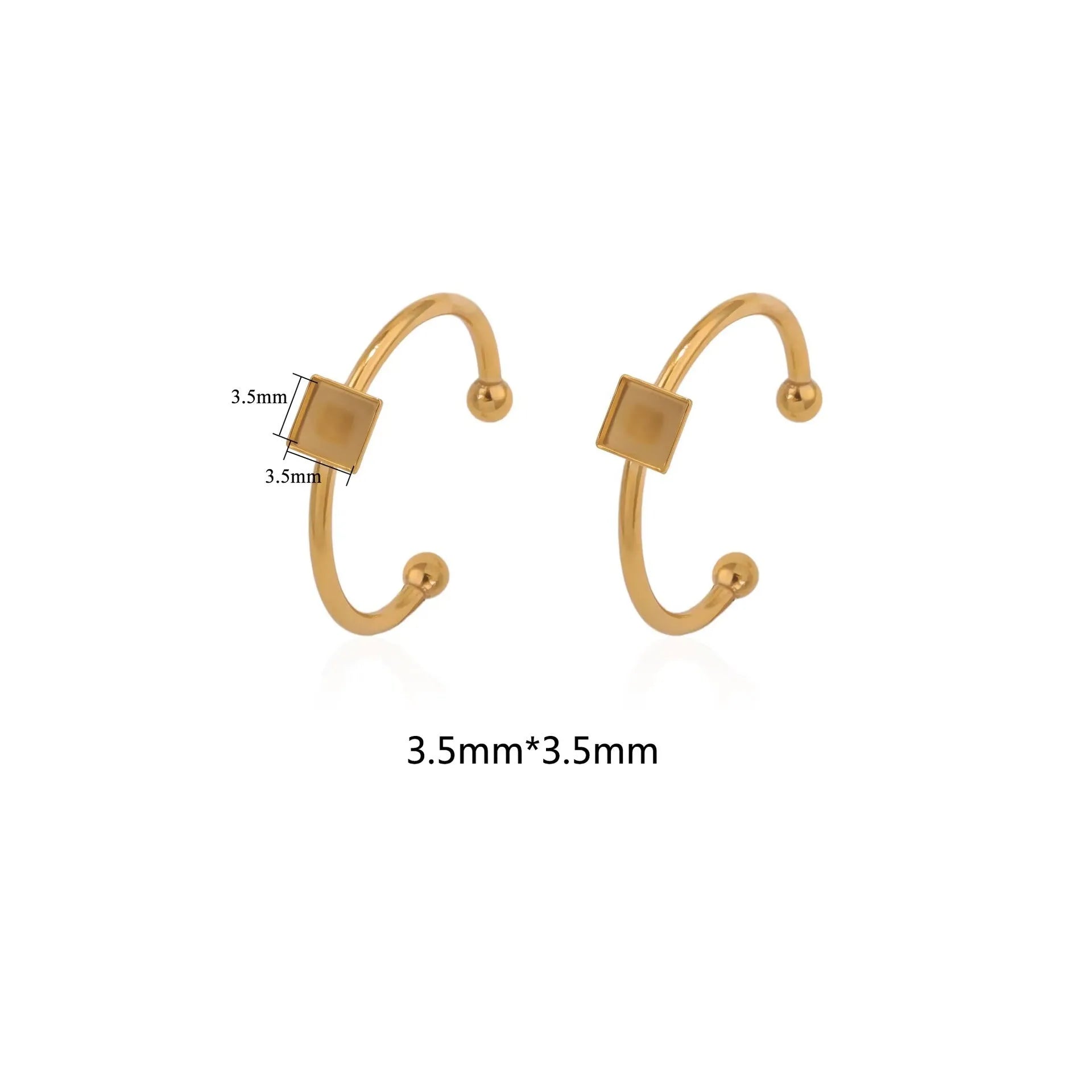 Golden electroplated stainless steel ring setting for DIY jewellery making in totem pattern design
