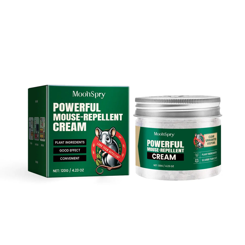 60ml bottle of natural rat repellent spray with essential oils of clove, peppermint, camphor, and chili.