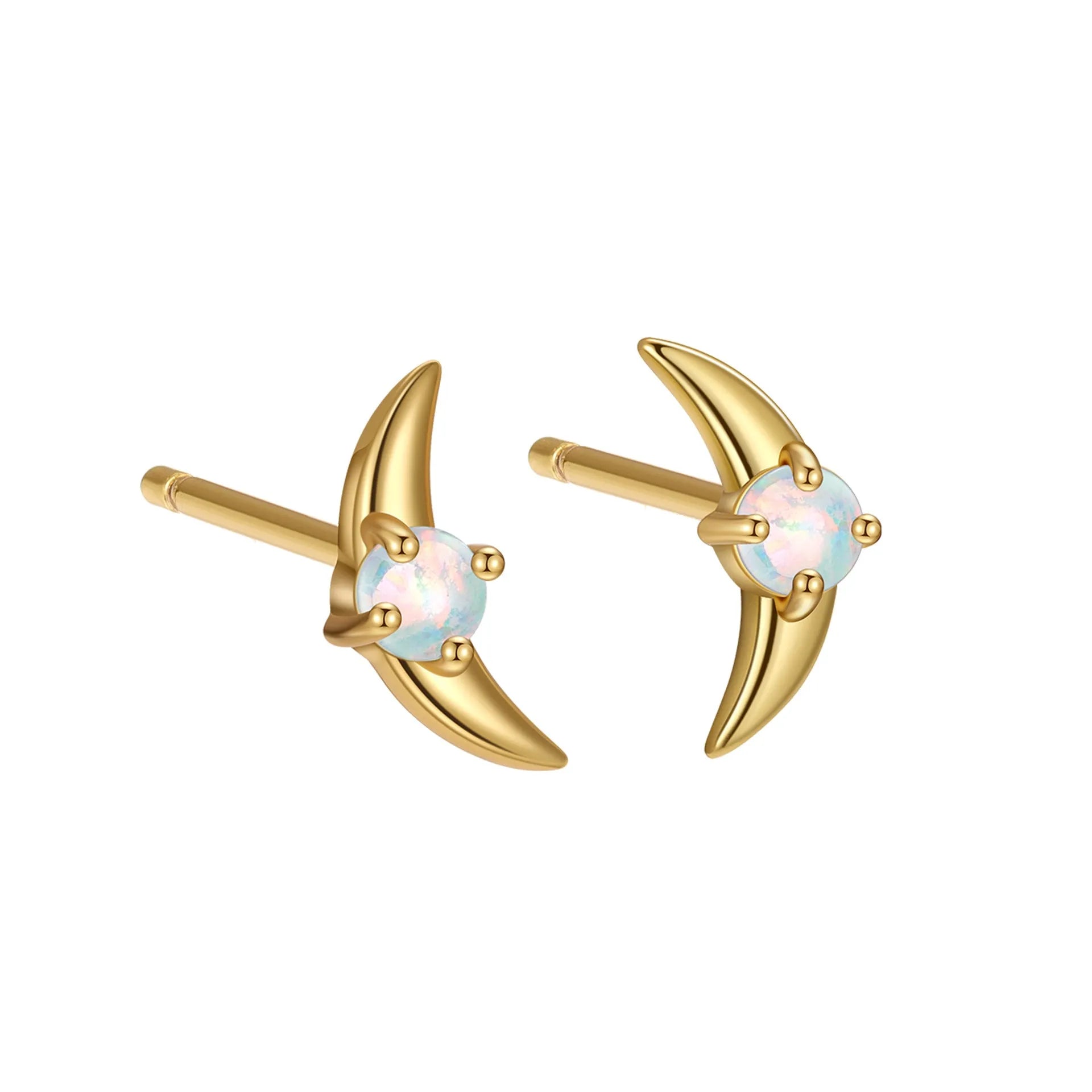 Women's geometric earrings in 925 silver with electroplated finish and stone accents