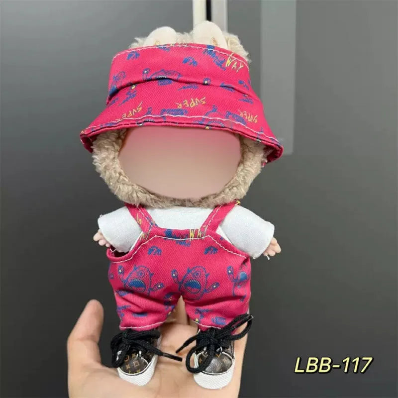 A plastic doll costume outfit for a 17cm tall vinyl figurine on a white background.