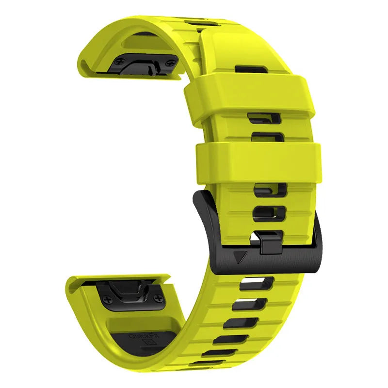 Fenix 87pro6 two-colour quick release silicone watch strap in multiple colour options for Garmin Fenix models.