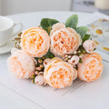 Silk artificial peony bouquet in champagne colour for wedding and home decoration