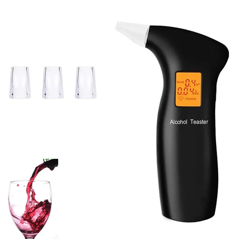 Portable orange light breath alcohol tester with four mouthpieces for drivers
