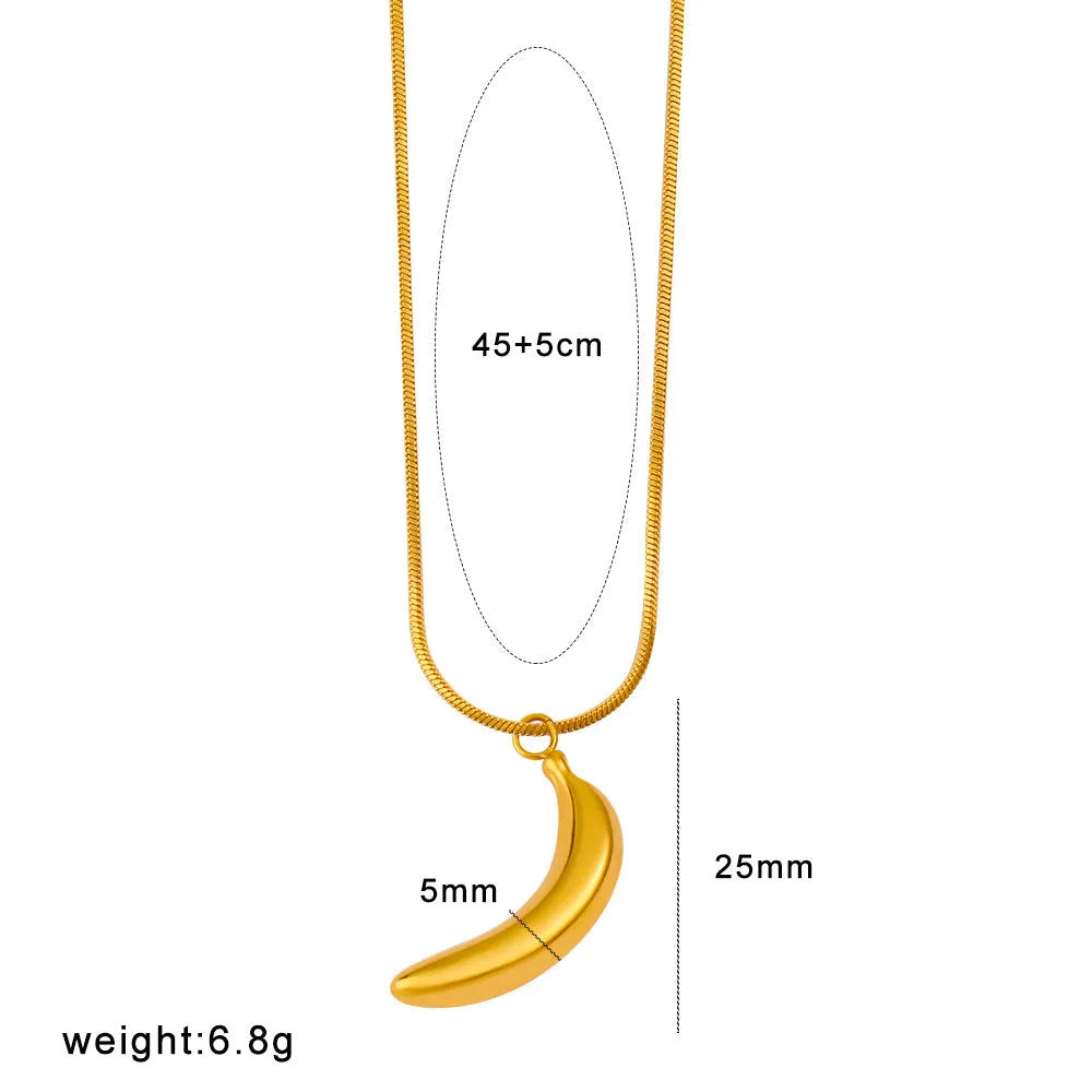 Stainless steel fruit necklace pendant with fruit-shaped charm on regular chain
