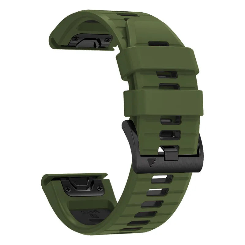 Fenix 87pro6 two-colour quick release silicone watch strap in multiple colour options for Garmin Fenix models.