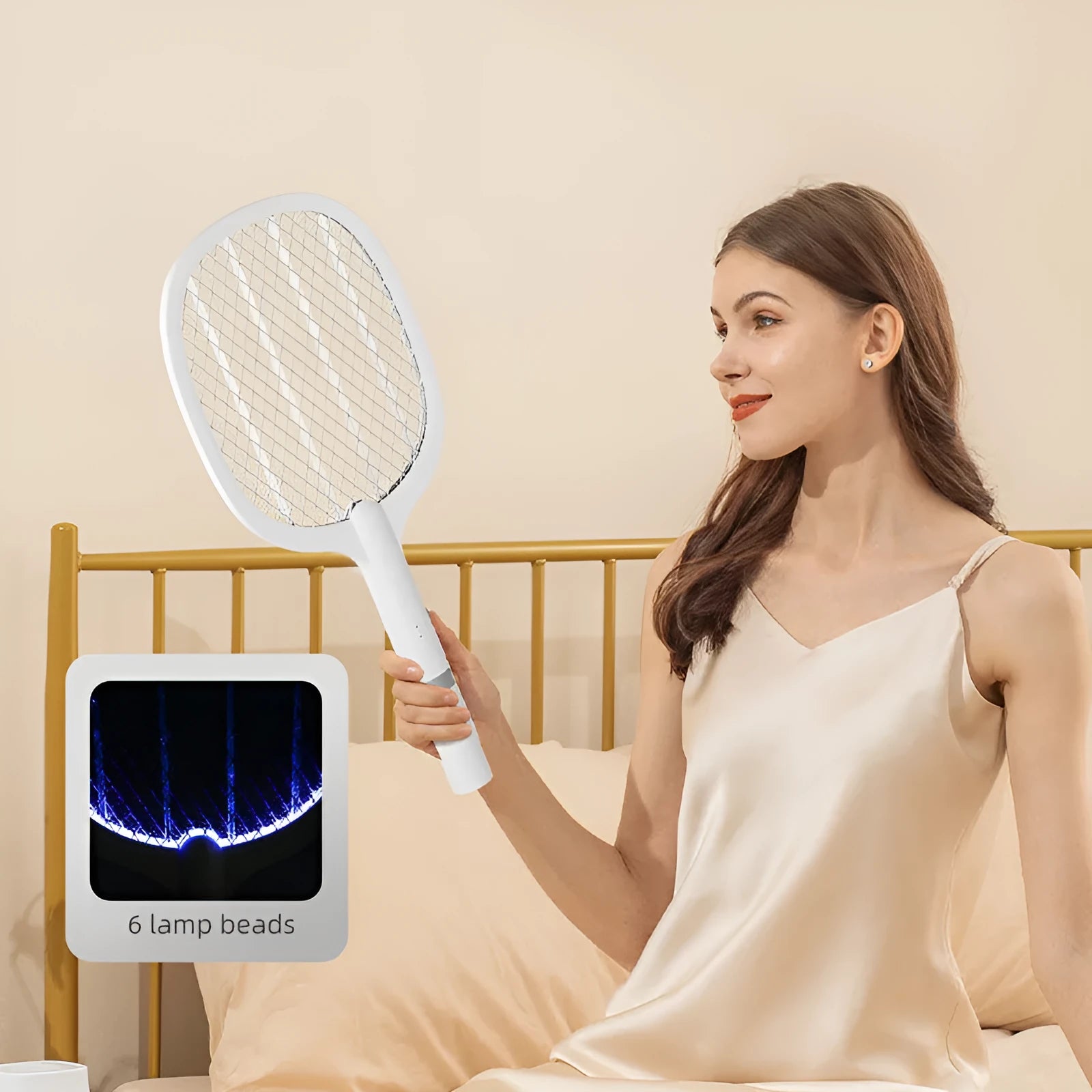 Rechargeable electric mosquito swatter in ABS plastic for 11-20 square metre indoor areas