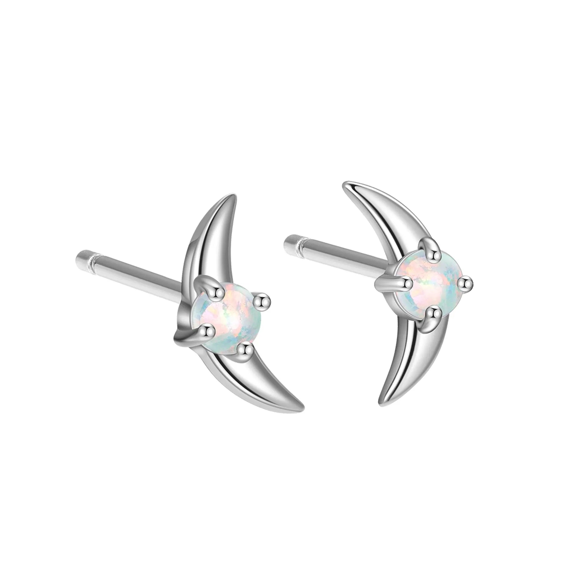 Women's geometric earrings in 925 silver with electroplated finish and stone accents