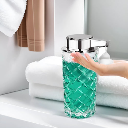 Automatic sensor soap dispenser with silver PET shell and Type-C charging port