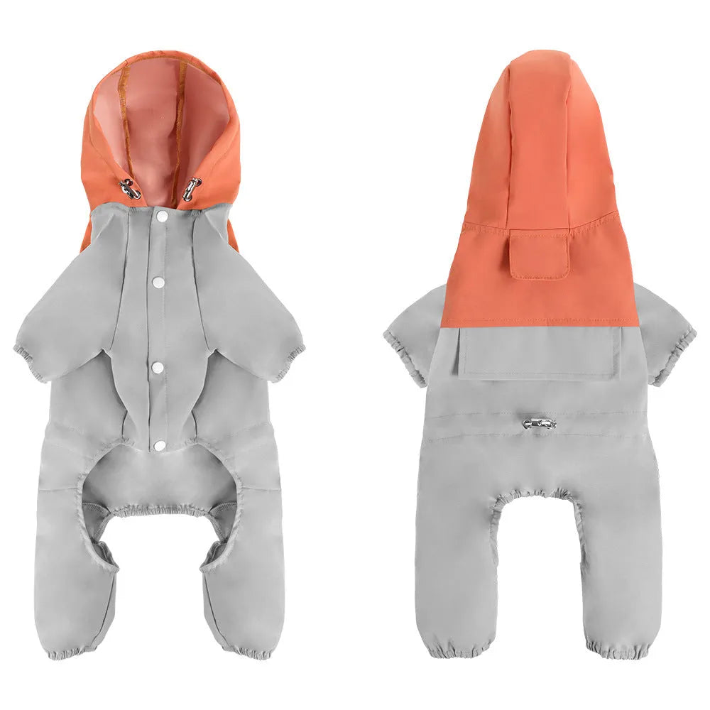 British style waterproof dog jacket for small medium sized pets in khaki green colour
