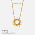 Sunflower Series women's gold 14K stainless steel geometric chain necklace and bracelet set