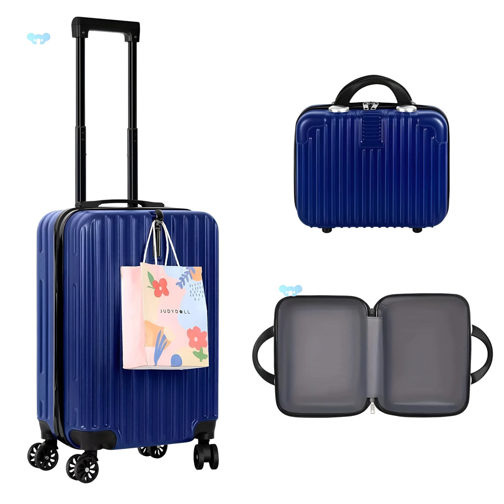 Aluminium alloy travel trunk set with 14-inch and 20-inch sizes for men's business trips