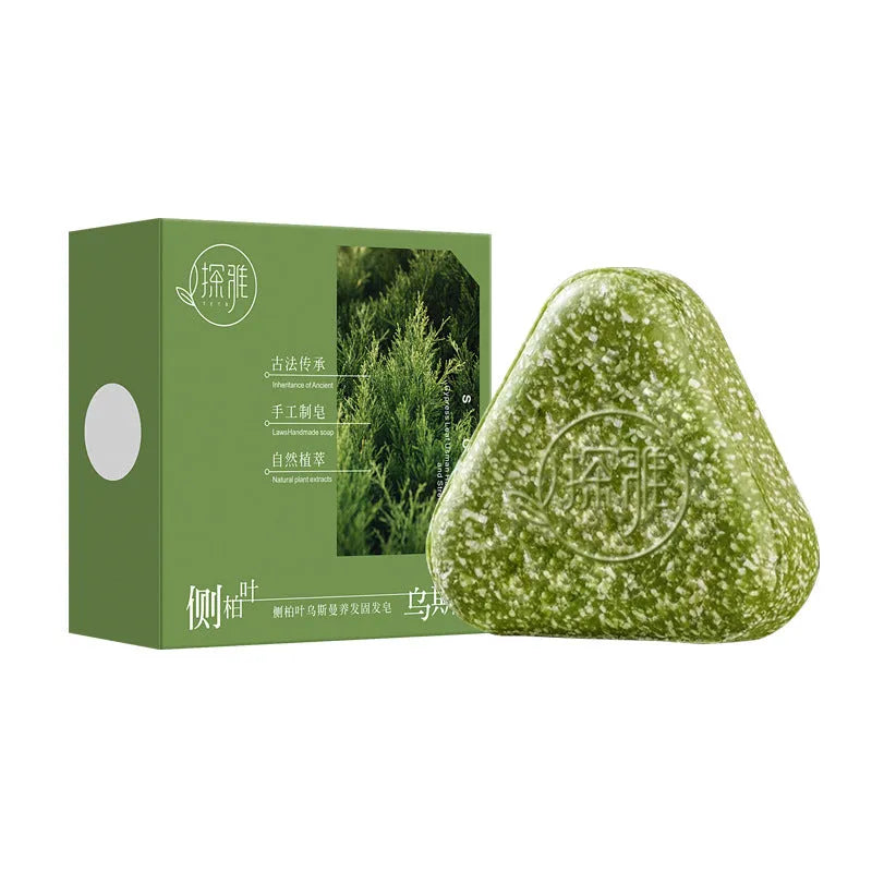 120g Chinese arborvitae twig Usman herbal hair care cleansing face soap bar with traditional ingredients