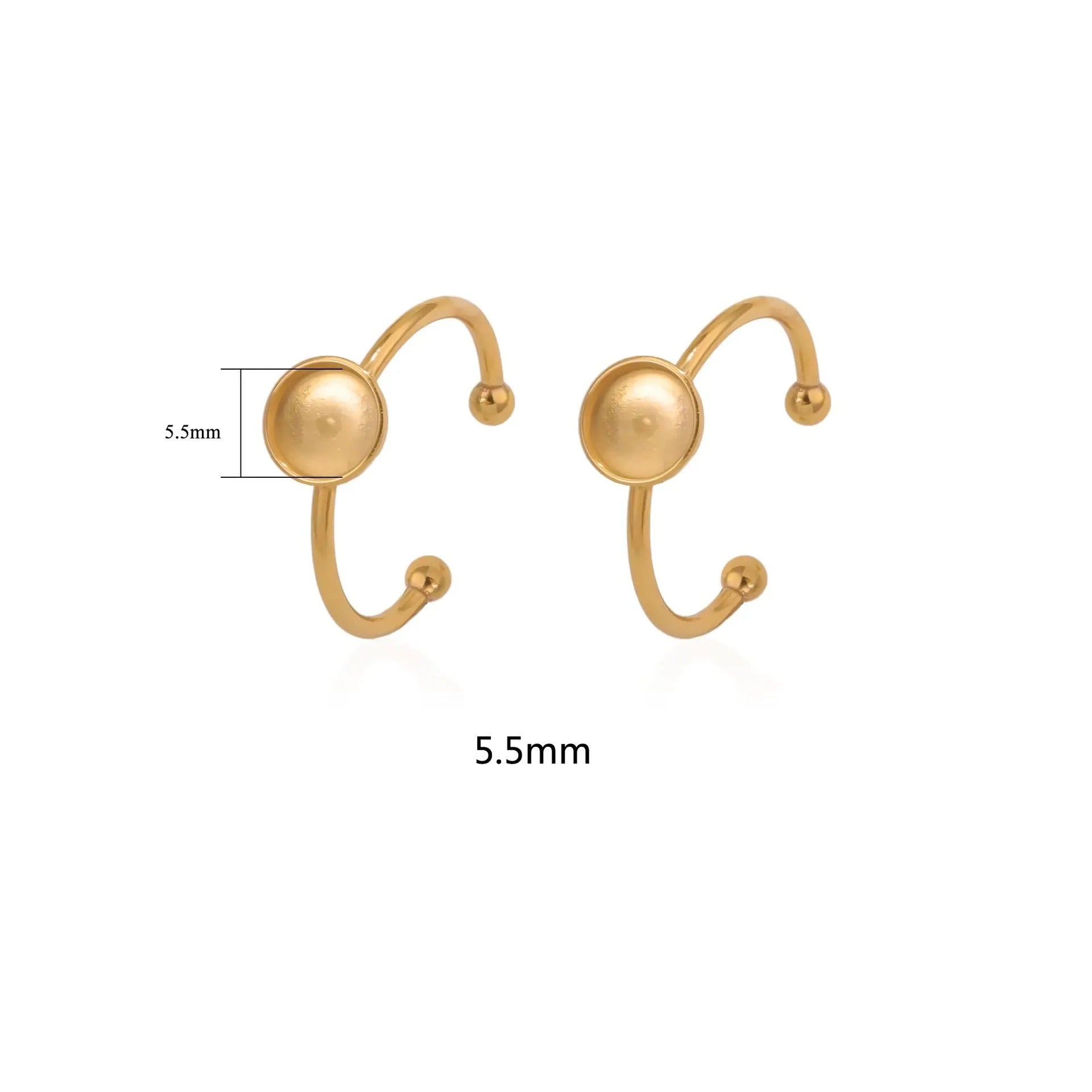 Golden electroplated stainless steel ring setting for DIY jewellery making in totem pattern design