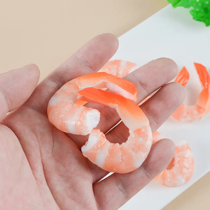 PVC shrimp-shaped keychain with marine theme, 1.5cm thick injection moulded accessory