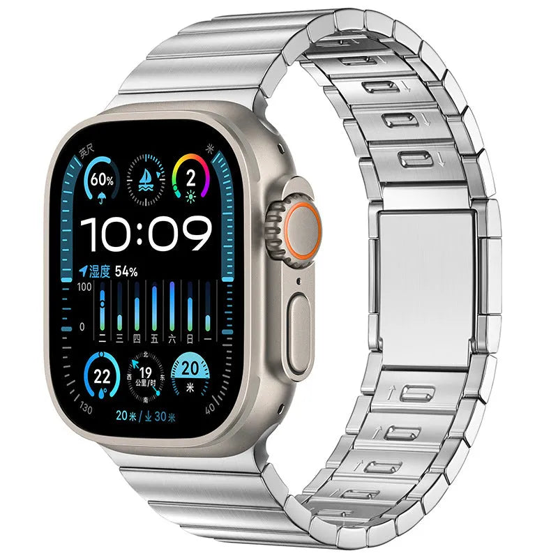 Stainless steel magnetic buckle watch strap for Apple Watch in various colours