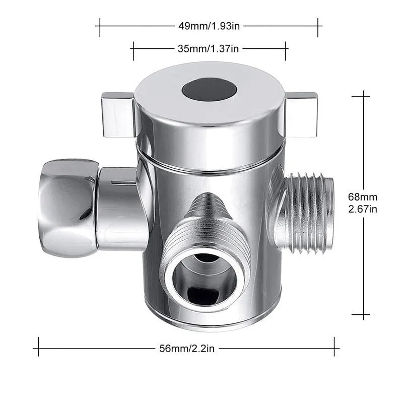 Copper shower water distributor with metal joint connection for multiple shower heads