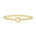 Adjustable stainless steel beaded bracelet for women in a geometric design, shown in one of six colour variations.