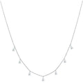 925 sterling silver drop-shaped necklace with artificial zircon on an adjustable O-chain in silver, rose gold, or gold.