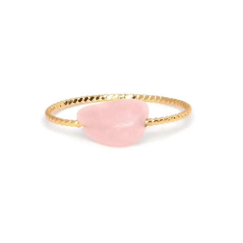 Original geometric design women's agate ring shown in one of eight available colour variants.