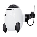 White portable baby sleep comforter shaking device with Bluetooth for white noise.