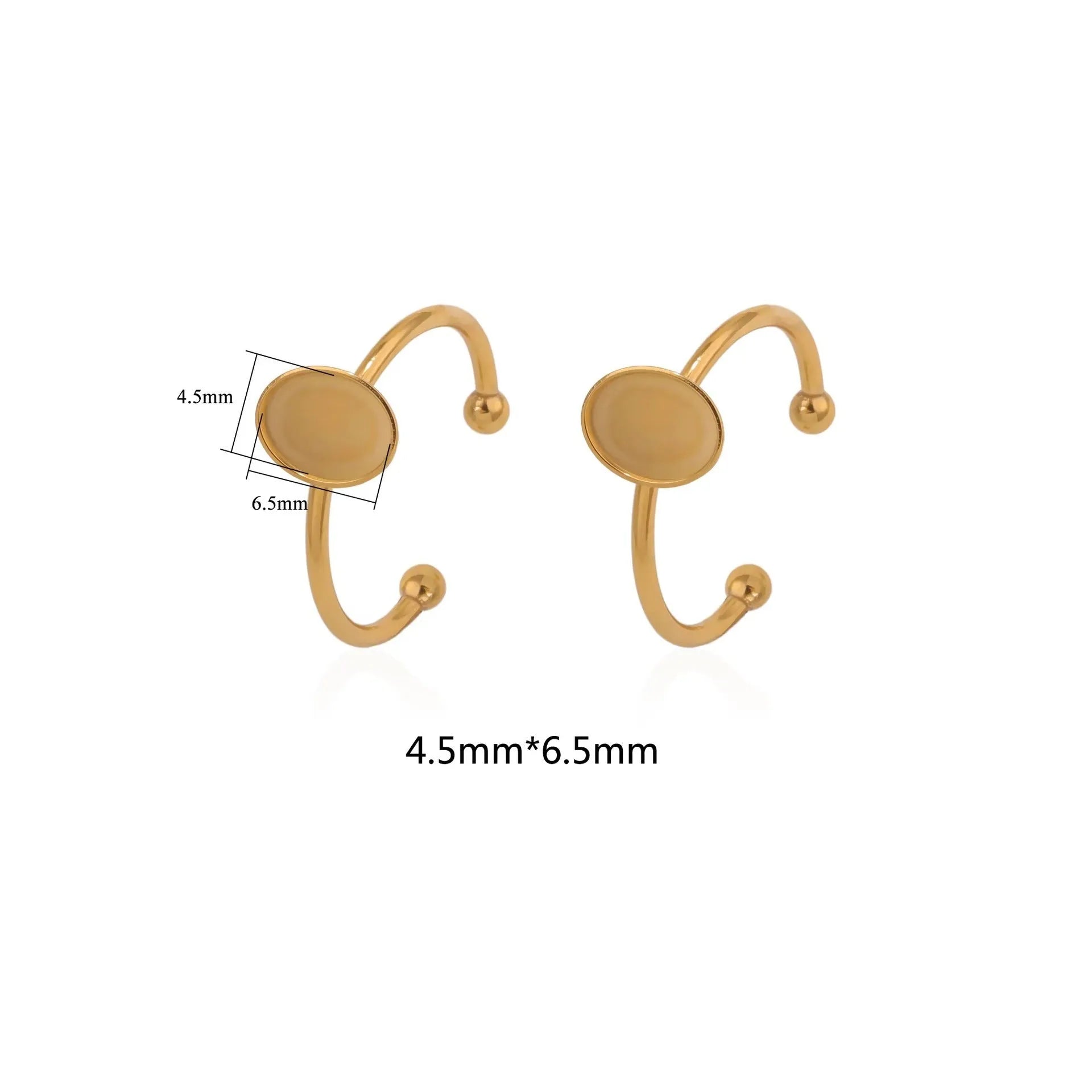Golden electroplated stainless steel ring setting for DIY jewellery making in totem pattern design