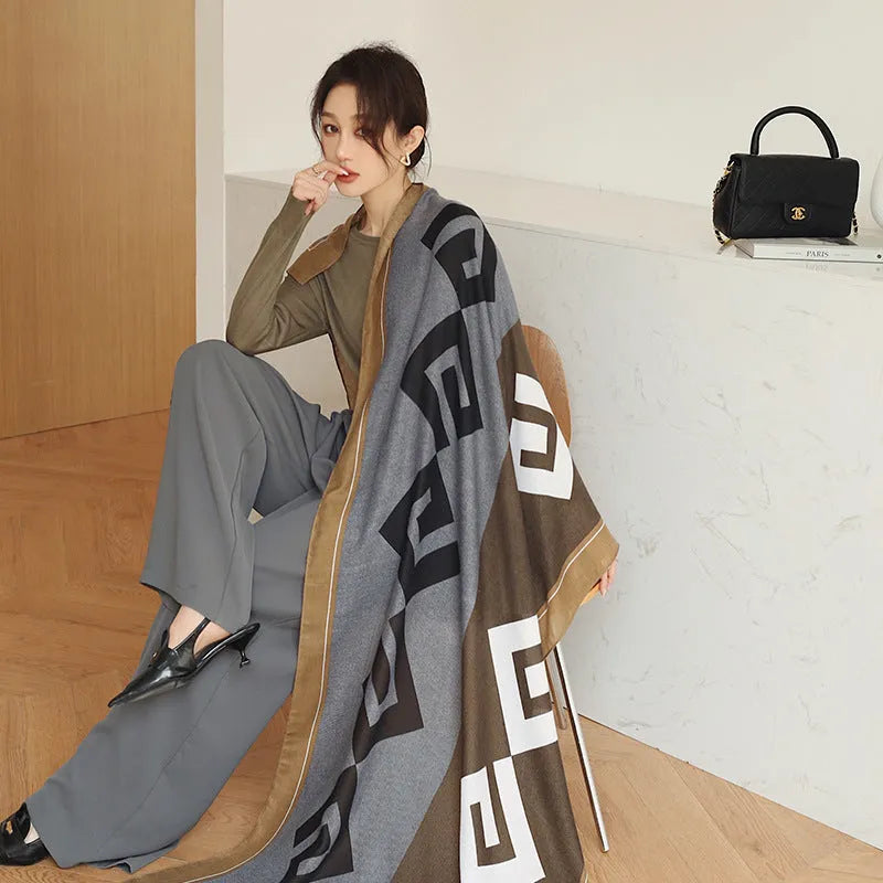 Vintage printed polyester scarf in a choice of three styles, shown in mid-length 180cm by 90cm size.