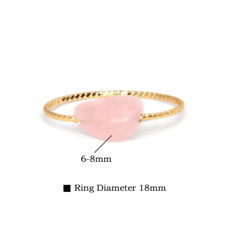 Original geometric design women's agate ring shown in one of eight available colour variants.