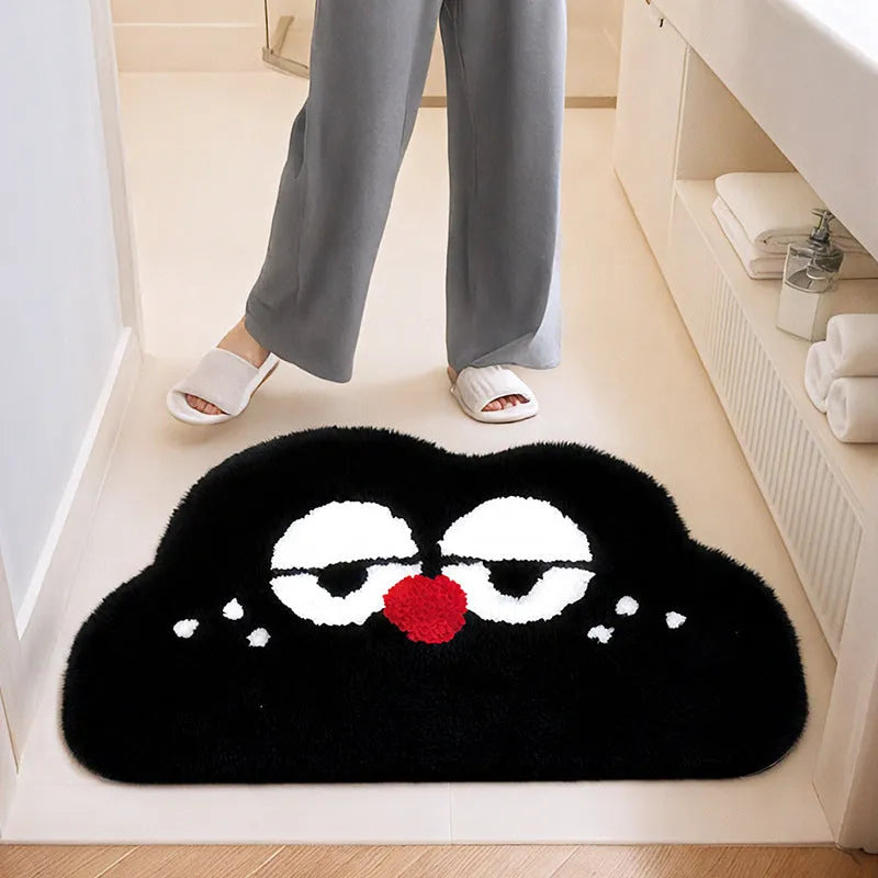 Colourful cartoon anime design on a soft, thick imitation cashmere polyester bathroom mat.