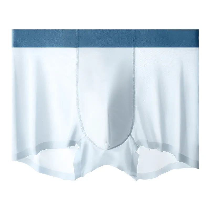 Men's ice silk antibacterial shorts in solid colours with seamless design and mid waist.