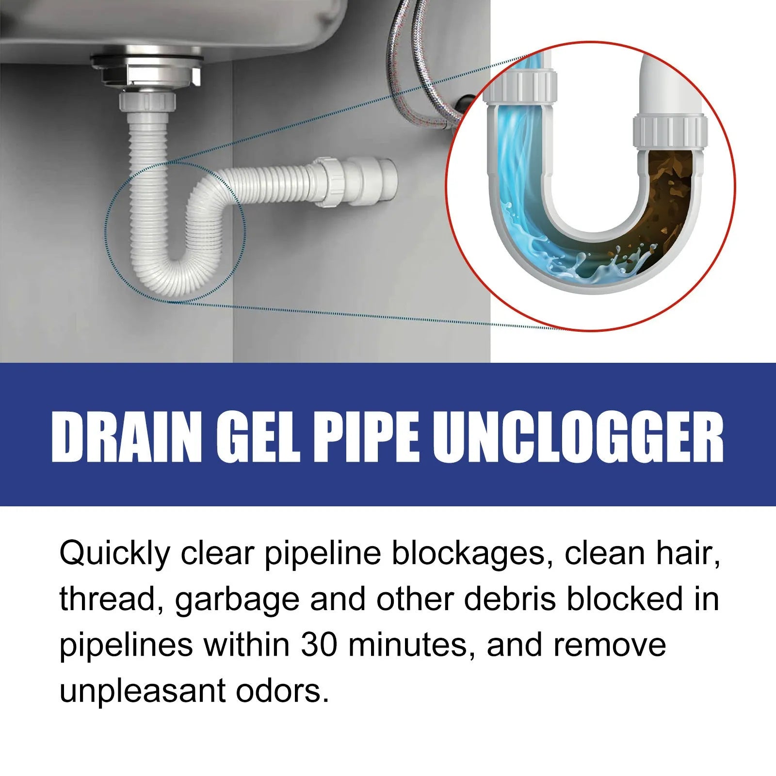 100g pipe dredge agent in compact container for sewer and toilet odour cleaning