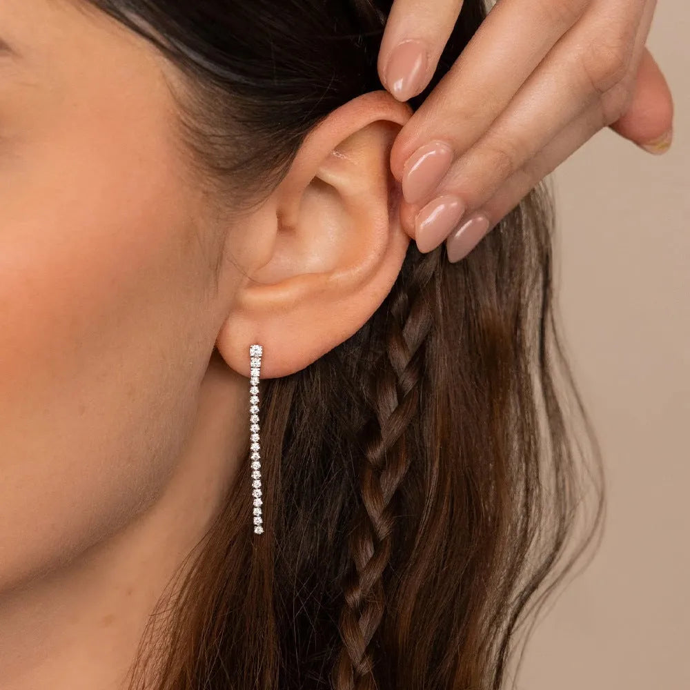 Women's geometric line earrings with Chinese style elements in stainless steel gold or steel colour