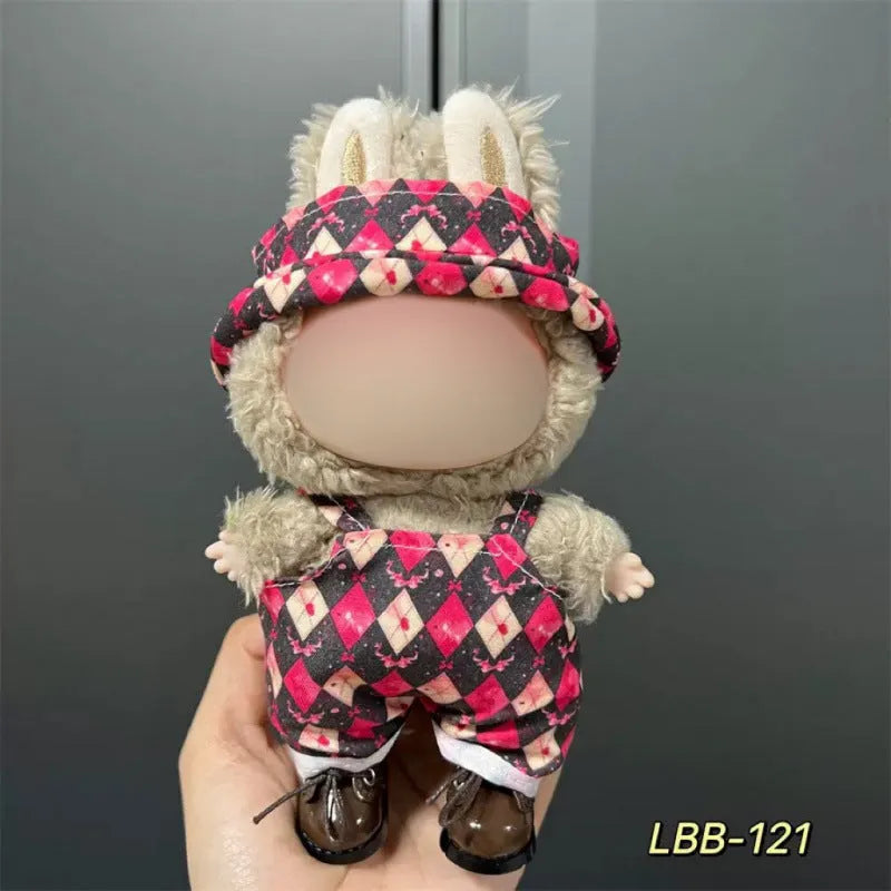 A plastic doll costume outfit for a 17cm tall vinyl figurine on a white background.