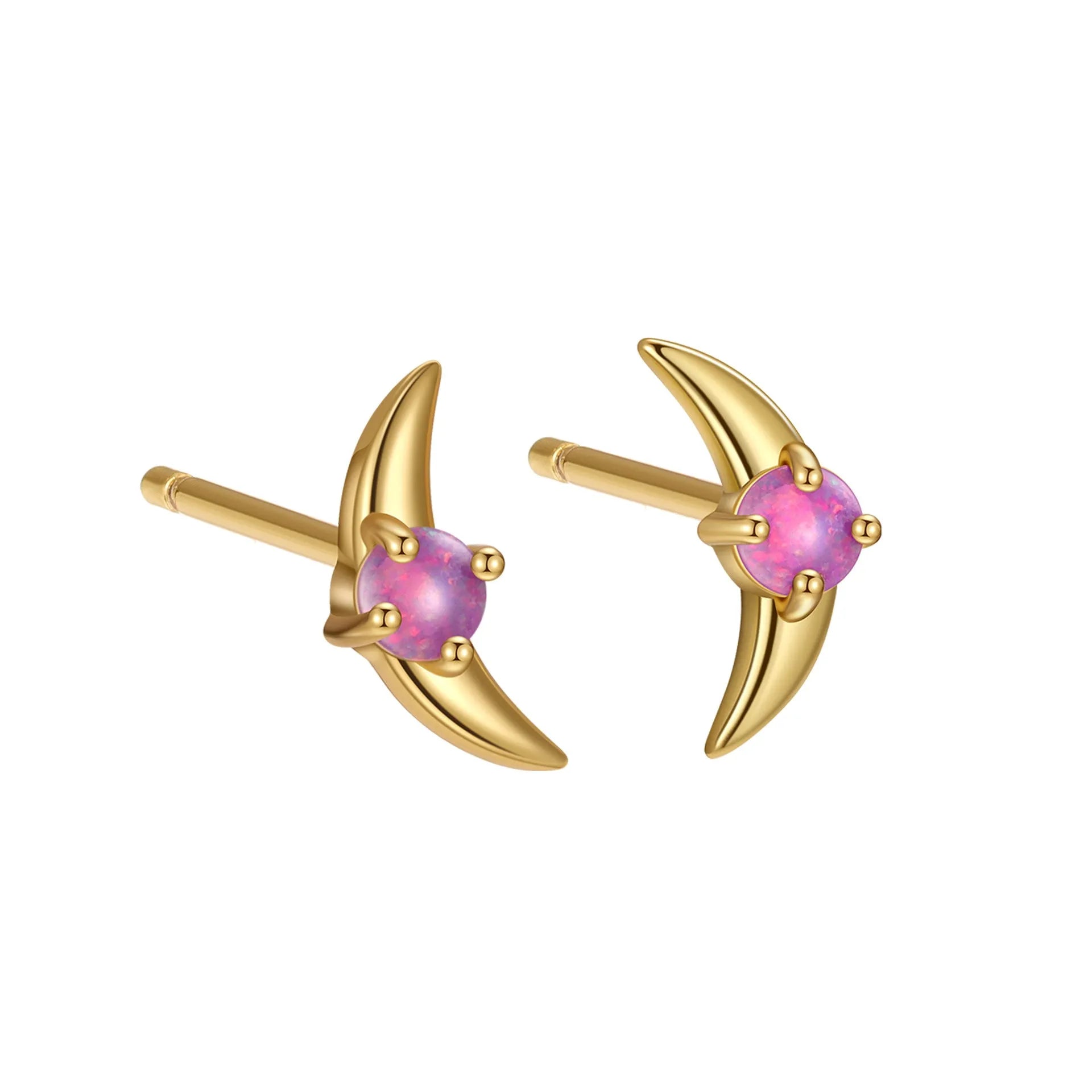 Women's geometric earrings in 925 silver with electroplated finish and stone accents